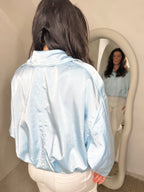 Silky Bomber Jacket in blue