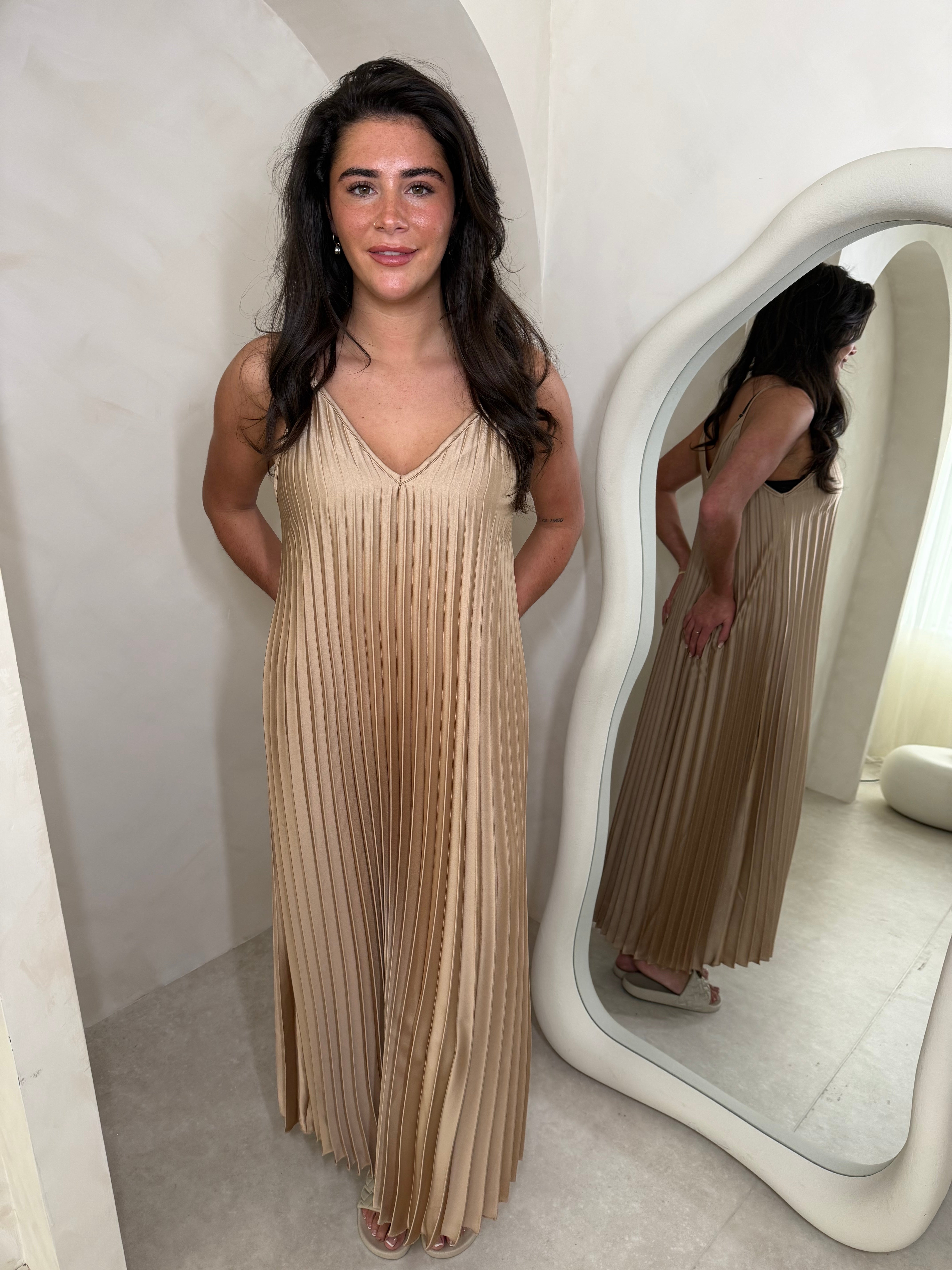 Sorrento dress in gold Main image