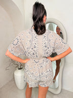 Hankie playsuit in beige