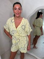 Hankie playsuit in lemon