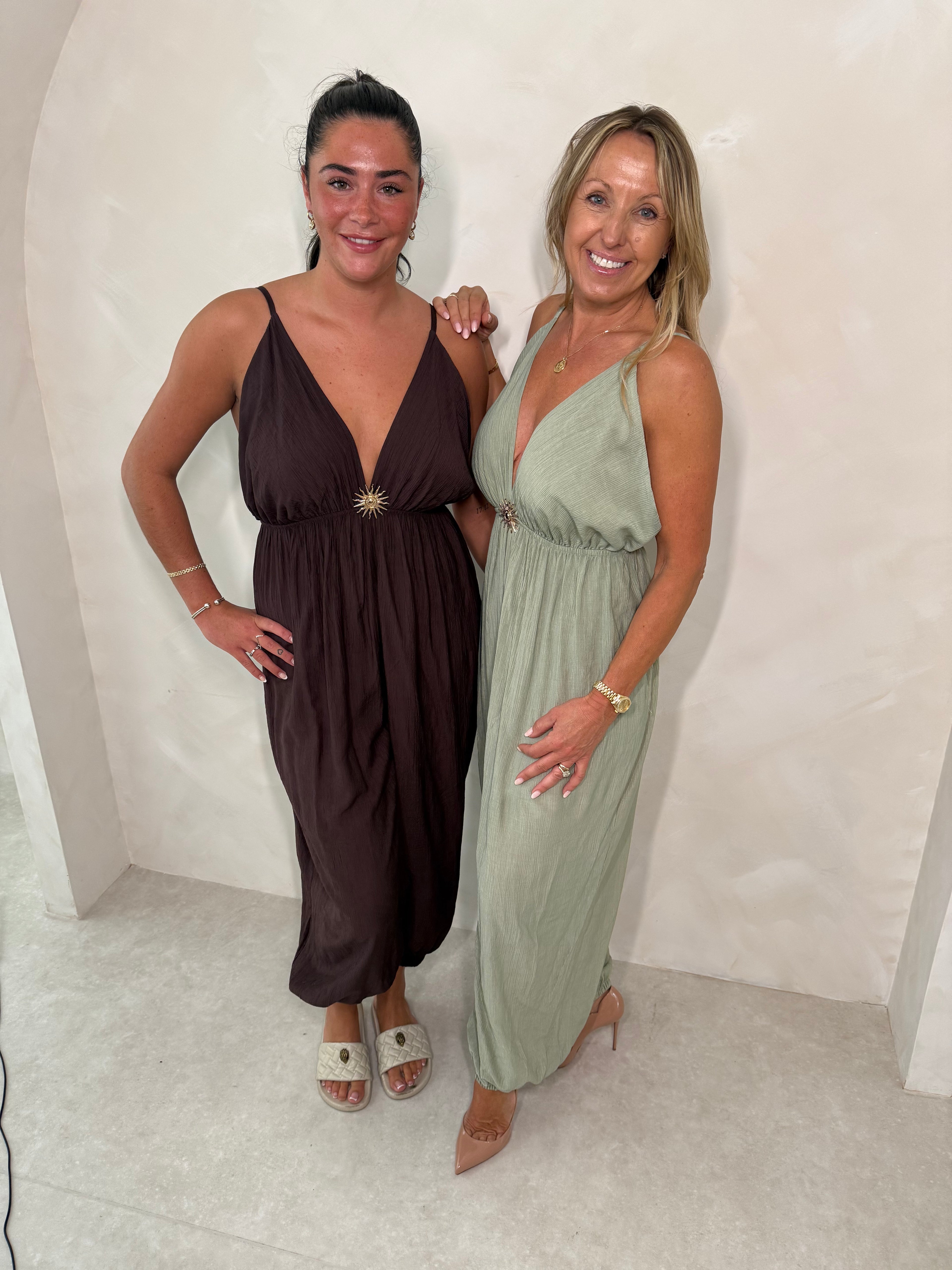 Sunstruck jumpsuit in chocolate