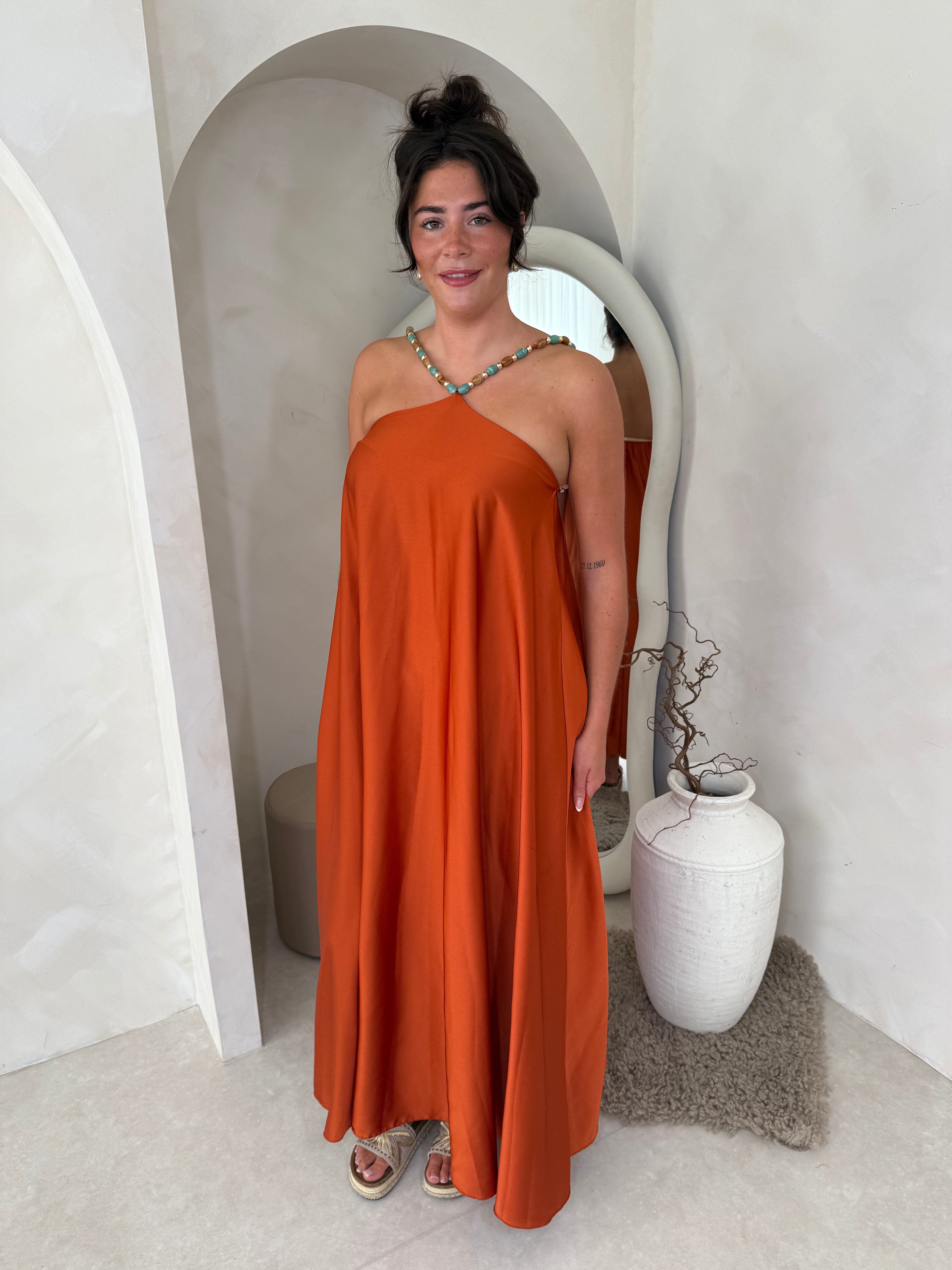 Monaco dress in rust Secondary image