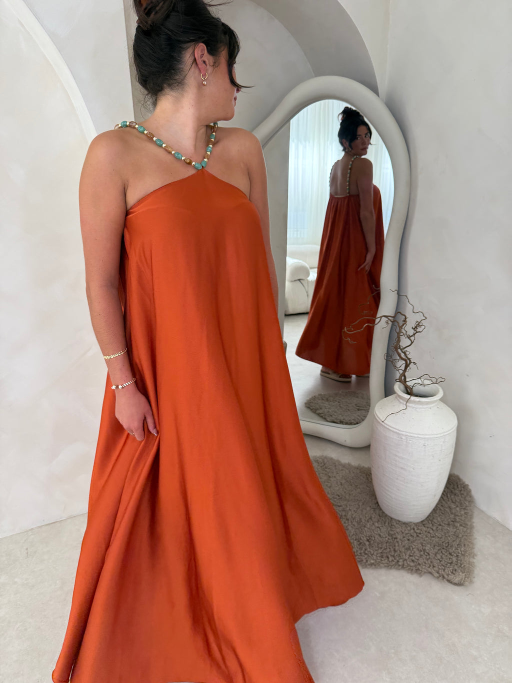 Monaco dress in rust