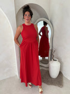 City dress in red