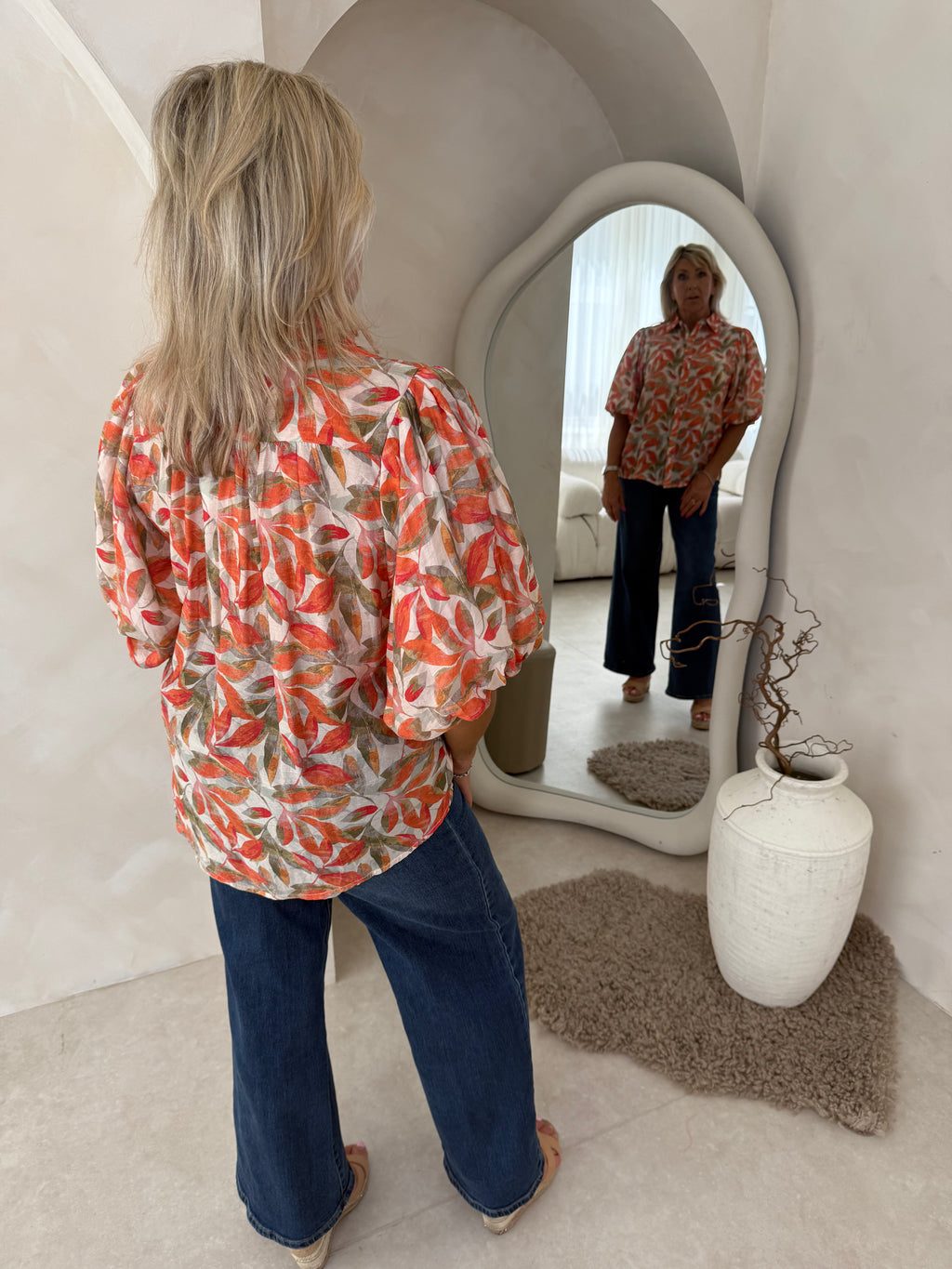 Paris blouse in leaf print