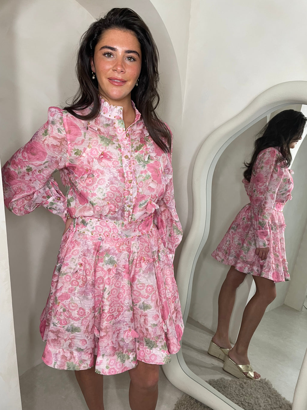 Floral skirt & shirt co-ord