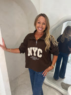 NYC soft feel sweater in chocolate