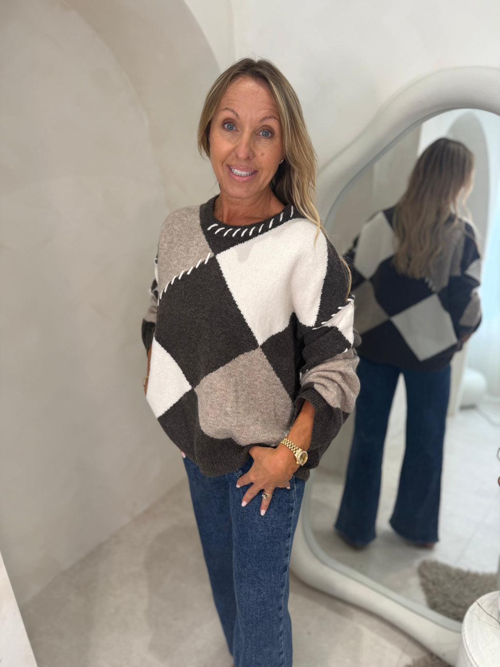 Argyle jumper with wool