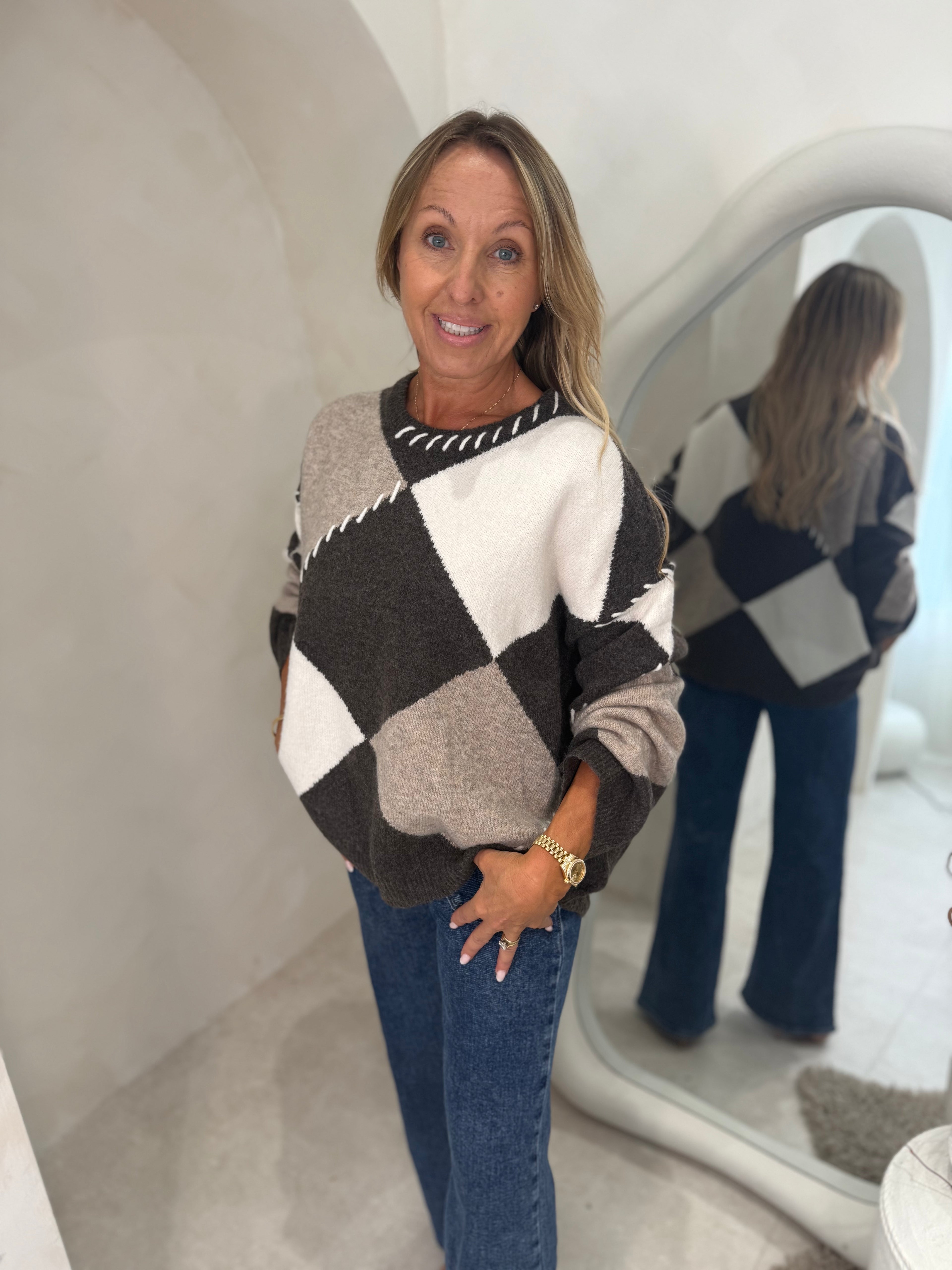 Argyle jumper with wool