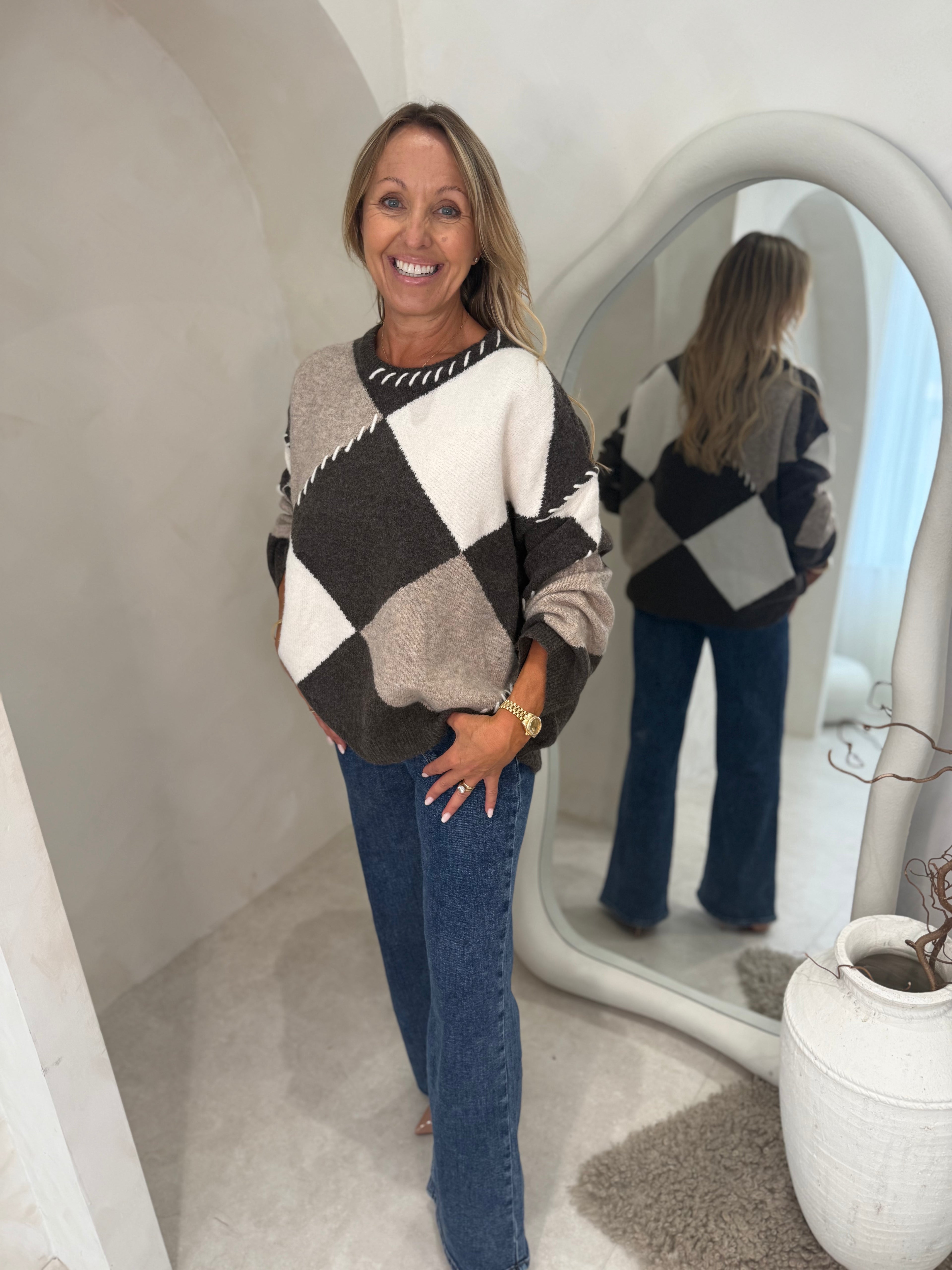 Argyle jumper with wool