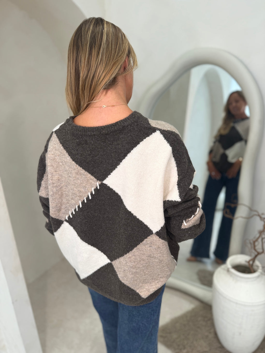 Argyle jumper with wool