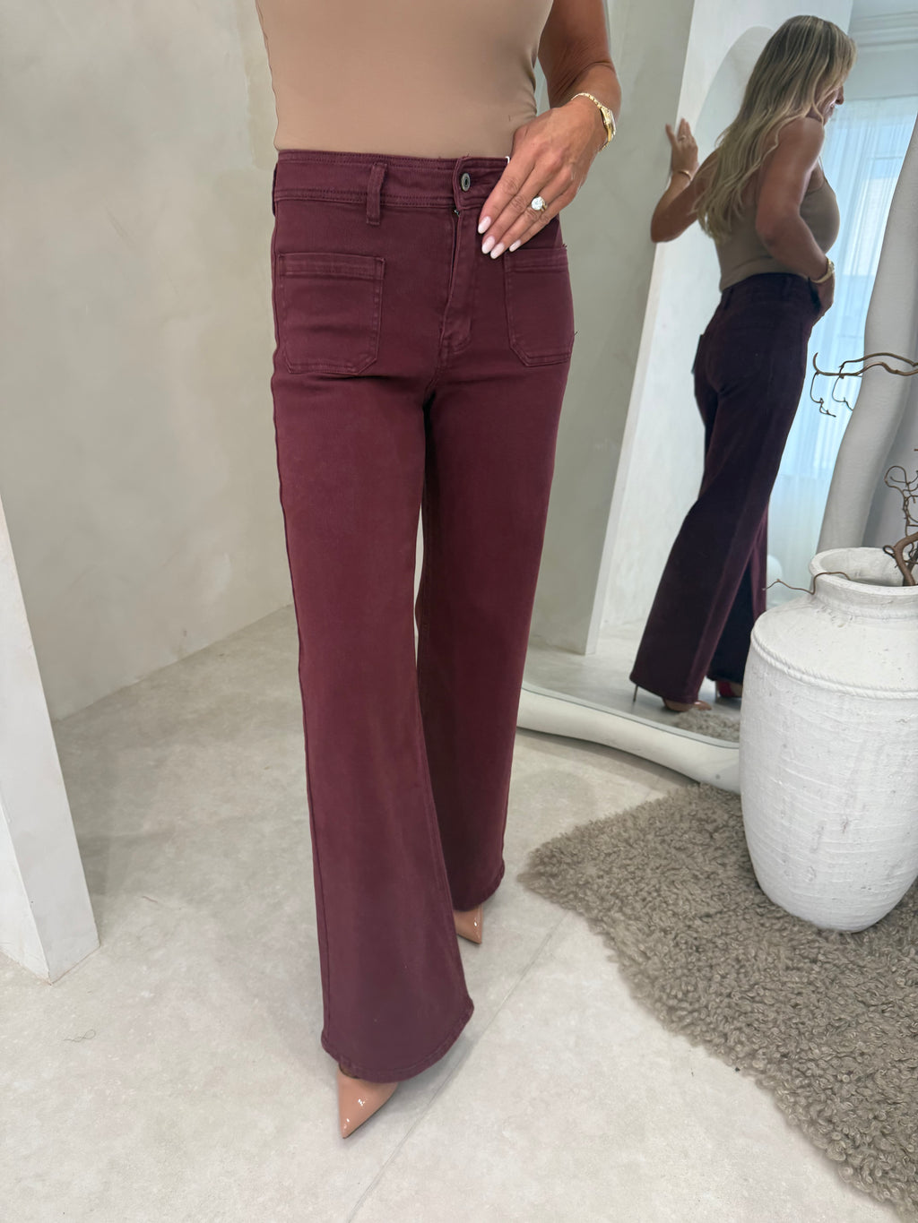 My Sunday Jeans in burgundy