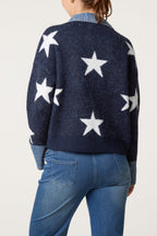Stella jumper with denim trim