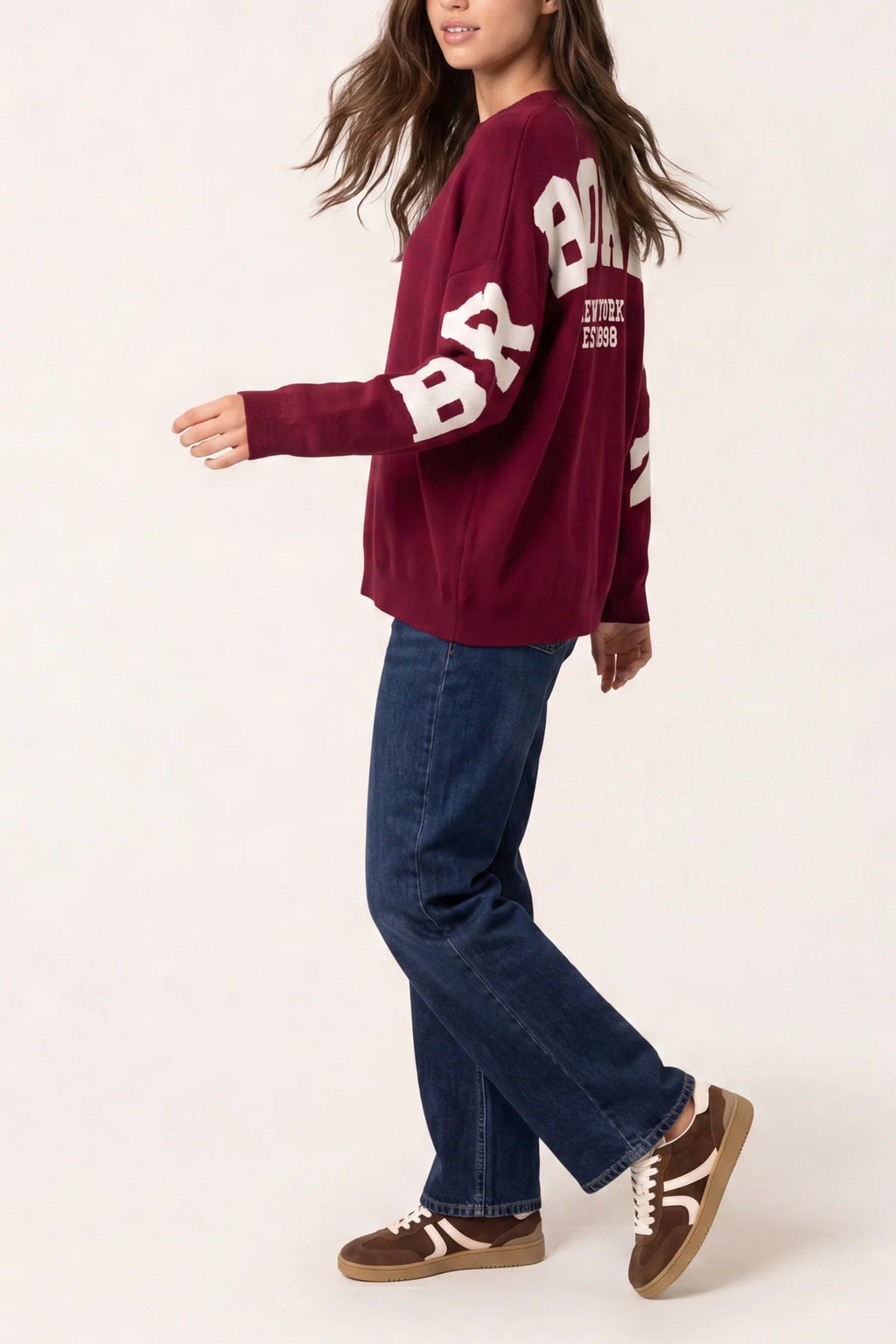 Brooklyn jumper in burgundy