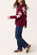 Brooklyn jumper in burgundy