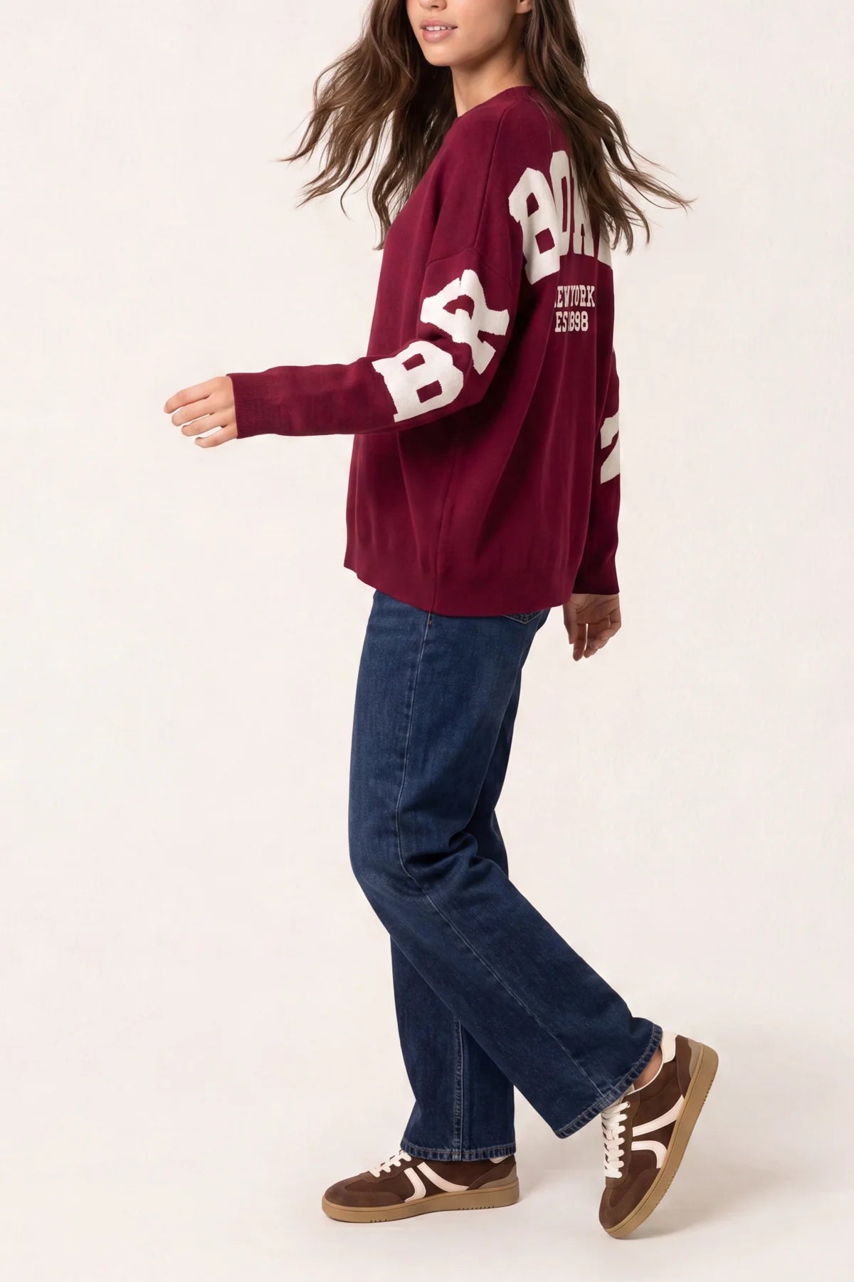 Brooklyn jumper in burgundy