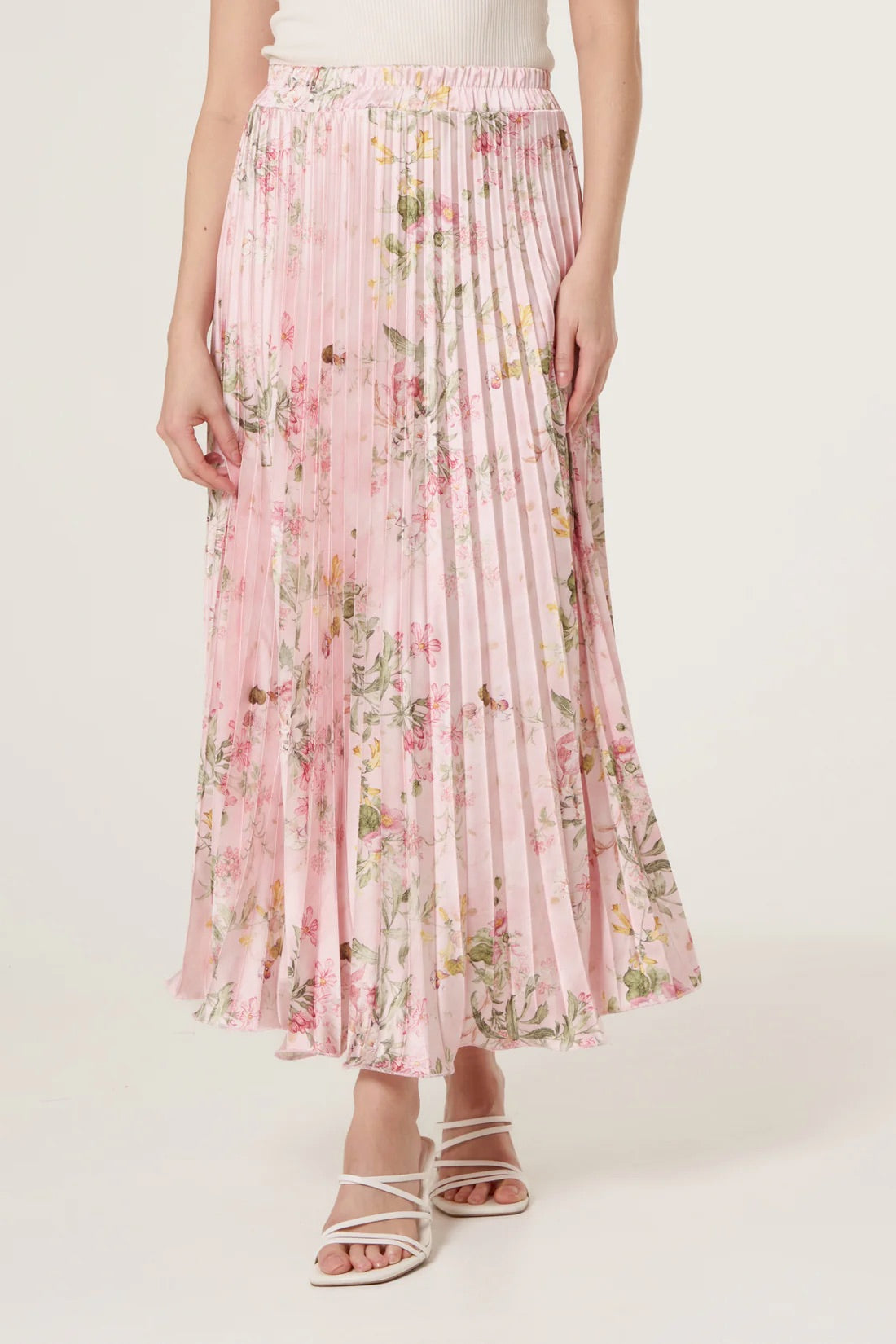 Floral pleated skirt in Pink
